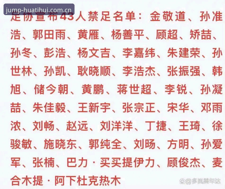 华体会体育互动乐趣 中国足协第三批禁足名单最新动态:17人终身禁赛,48人遭重罚